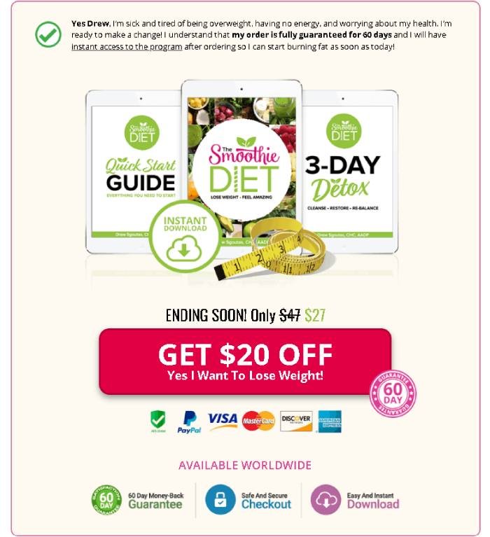 The Smoothie Diet package prices with special discount offer
